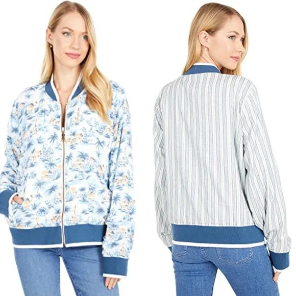 NWT Faherty Mandalay Reversible Bomber Jacket - Picture 2 of 6